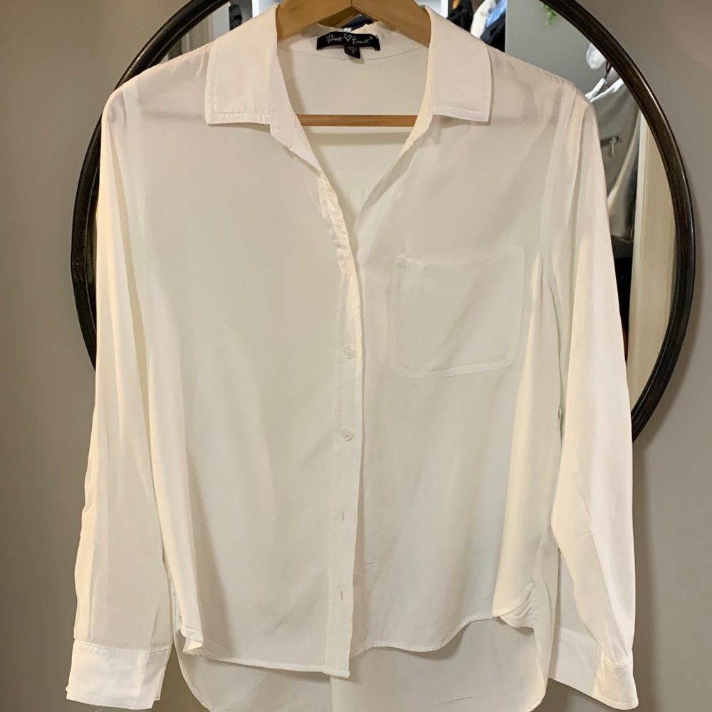 Velvet Heart Ivory Button-Front Shirt with Chest Pocket